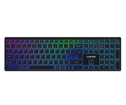 Klawiatura CANYON Klawiatura HKB-W11 UK/US RGB Dwa Tryby Bezprzewodowa Czarna